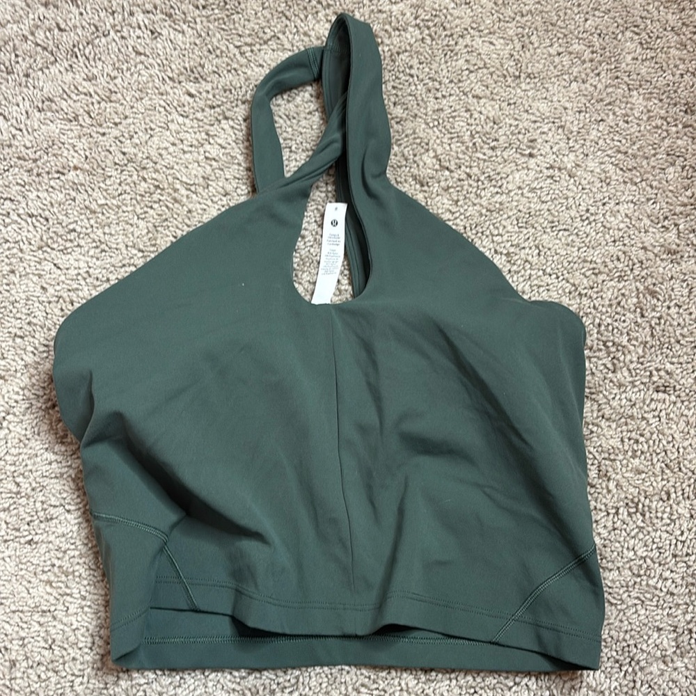 Green cross in front Lulu lemon sports bra